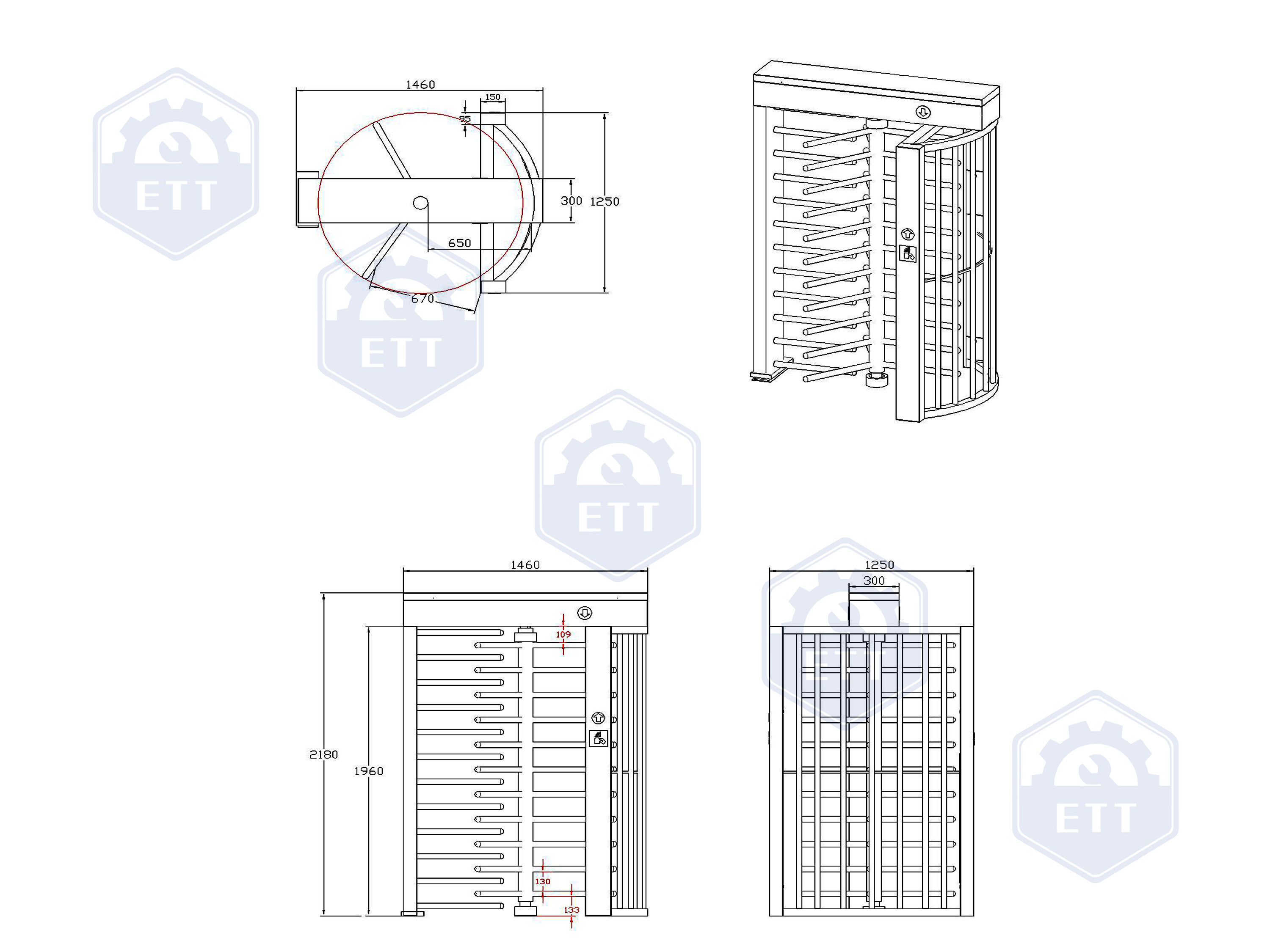 Full height turnstile ET701